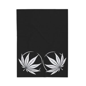 Velveteen Plush Blanket Cannabis Leaf