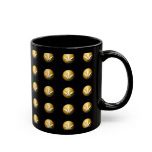 Café Vibes Black Mug | Gift for Coffee Lovers, Unique Kitchen Decor, Fun Home Office Mug, Birthday Gift, Cannabis Enthusiast