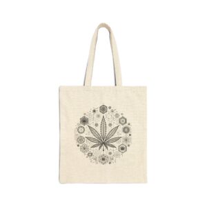 Cannabis Leaf Cotton Canvas Tote Bag