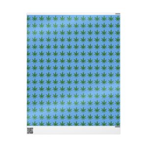 Cannabis Leaf Wrapping Paper, Eco-Friendly Gift Wrap, Holiday Wrap, Party Supplies, Unique Gift Presentation