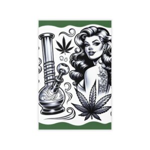 Trendy Women and Water pipe, Wall Decals, Home Decor, Unique Wall Art, Plant Lovers Gift, Modern Aesthetic