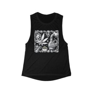 Chic Cannabis Glam Green Girl Tank Top | Women's Cozy Summer Apparel, Beach Cover-Up, Gift for Her, Boho Style Shirt