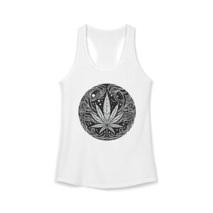 Planet 2 & Leaf Tank Top, Boho Style Sleeveless Shirt for Summer, Yoga, Music Festivals, Eco-Friendly Gift