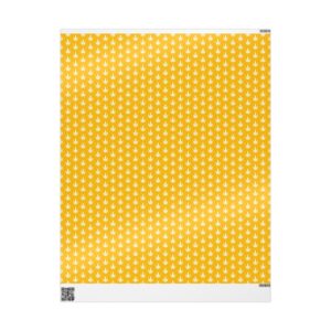 Gift wrap Papers yellow with white extra small leaf