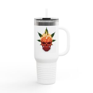 Fiery Skull 40oz Insulated Travel Mug